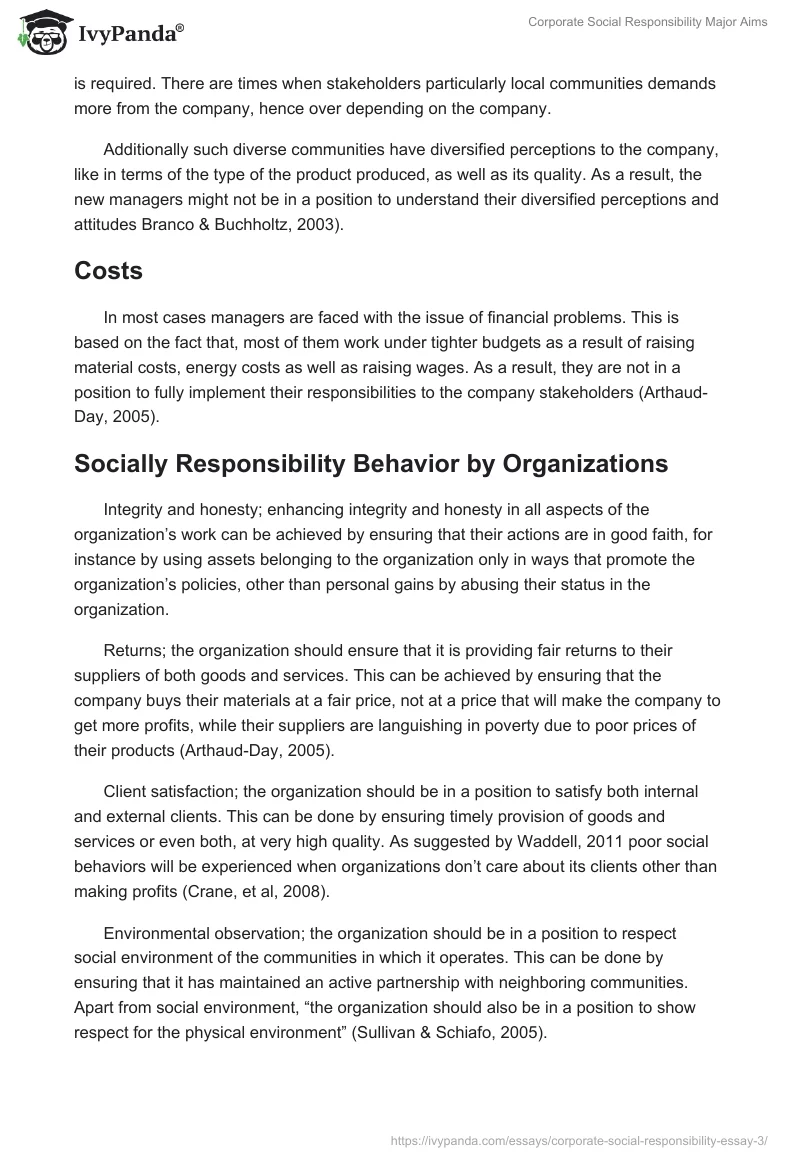 Corporate Social Responsibility Major Aims. Page 4