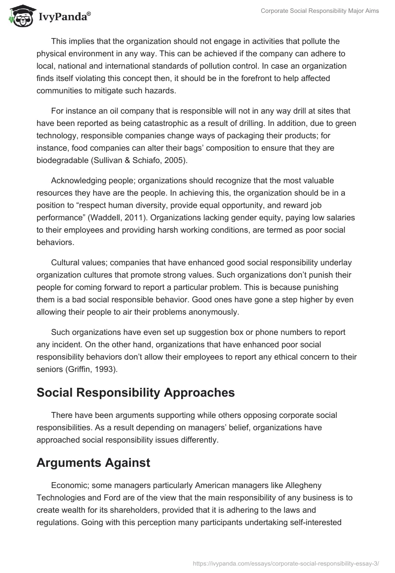 Corporate Social Responsibility Major Aims. Page 5