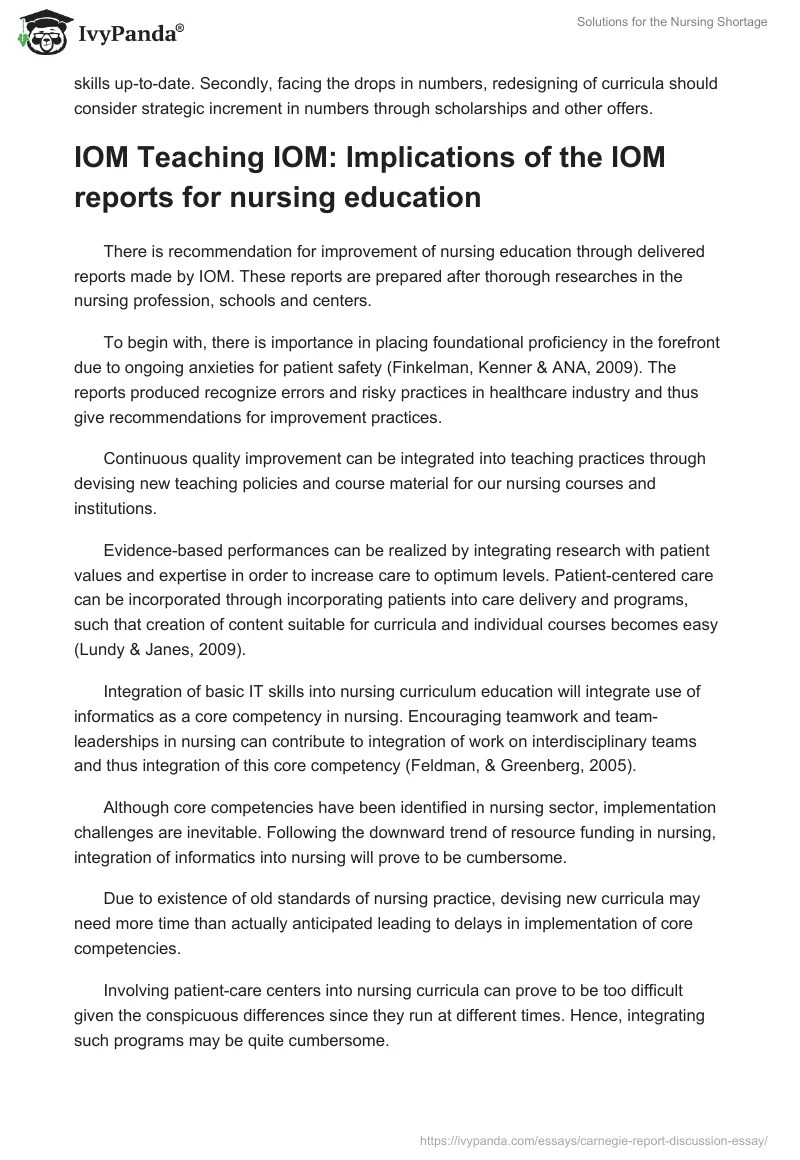Solutions for the Nursing Shortage. Page 2