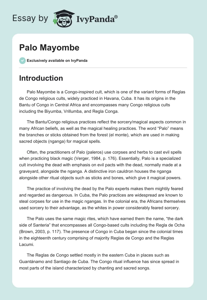Palo Mayombe. Page 1