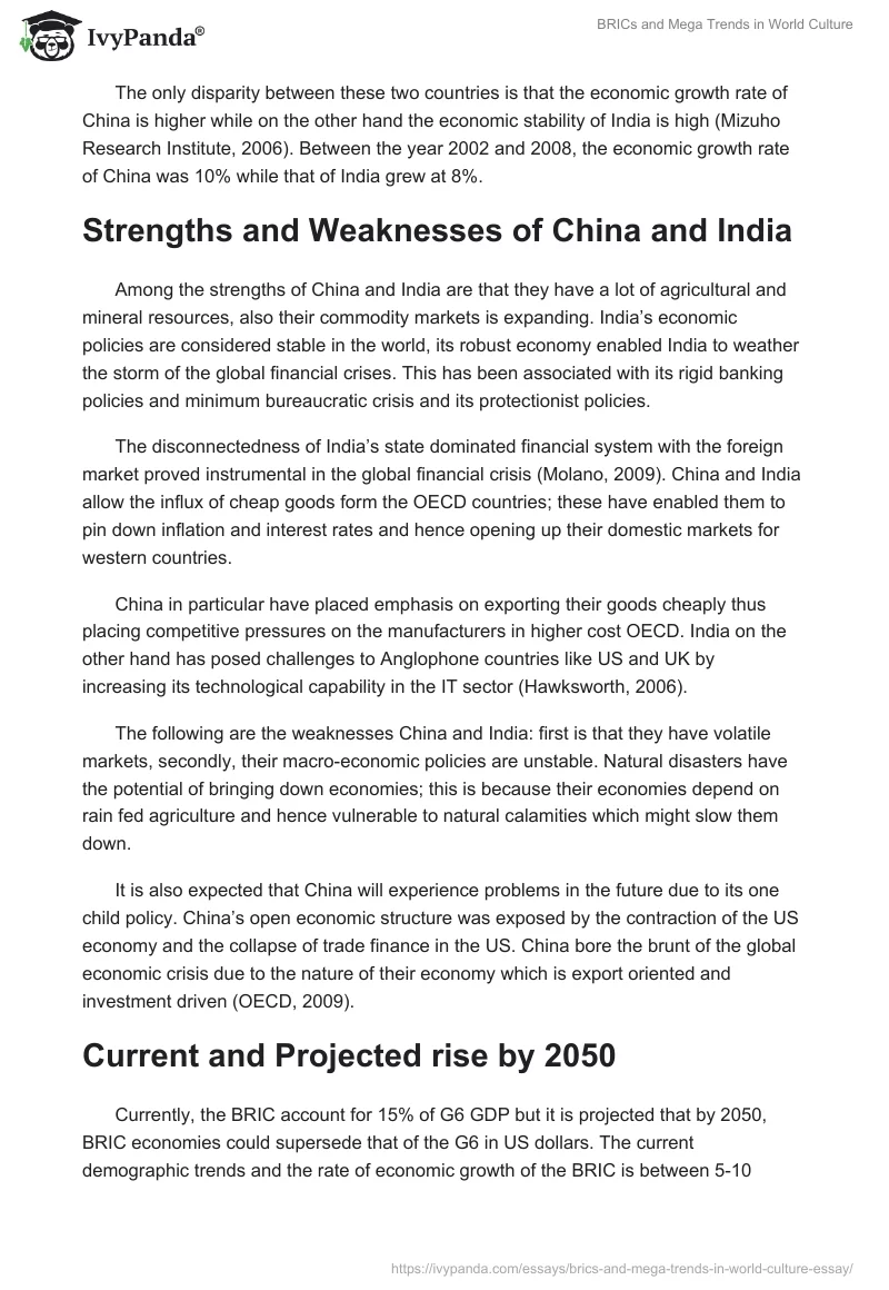 BRICs and Mega Trends in World Culture. Page 2