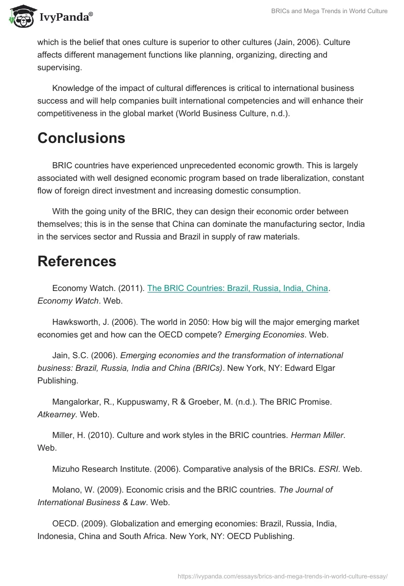 BRICs and Mega Trends in World Culture. Page 4
