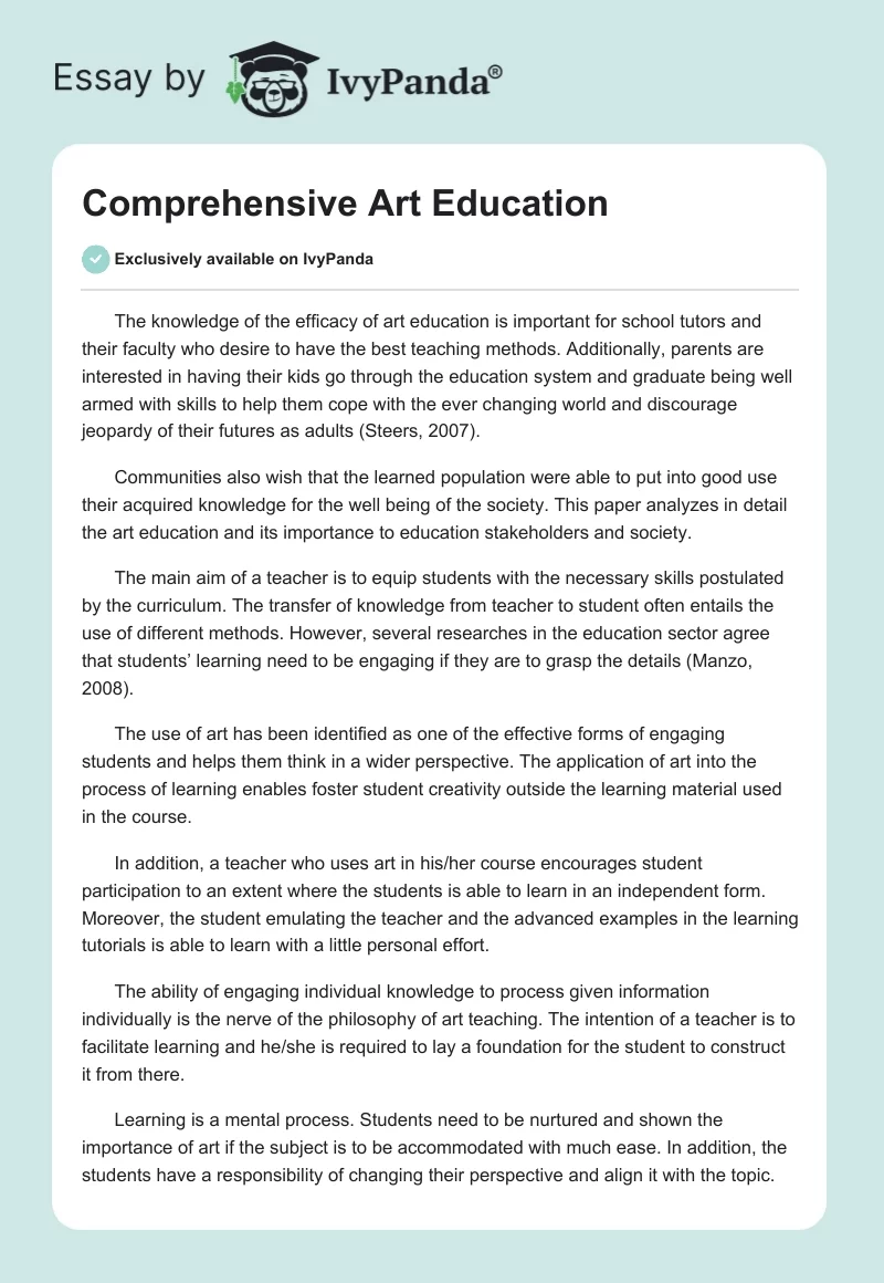 Comprehensive Art Education. Page 1