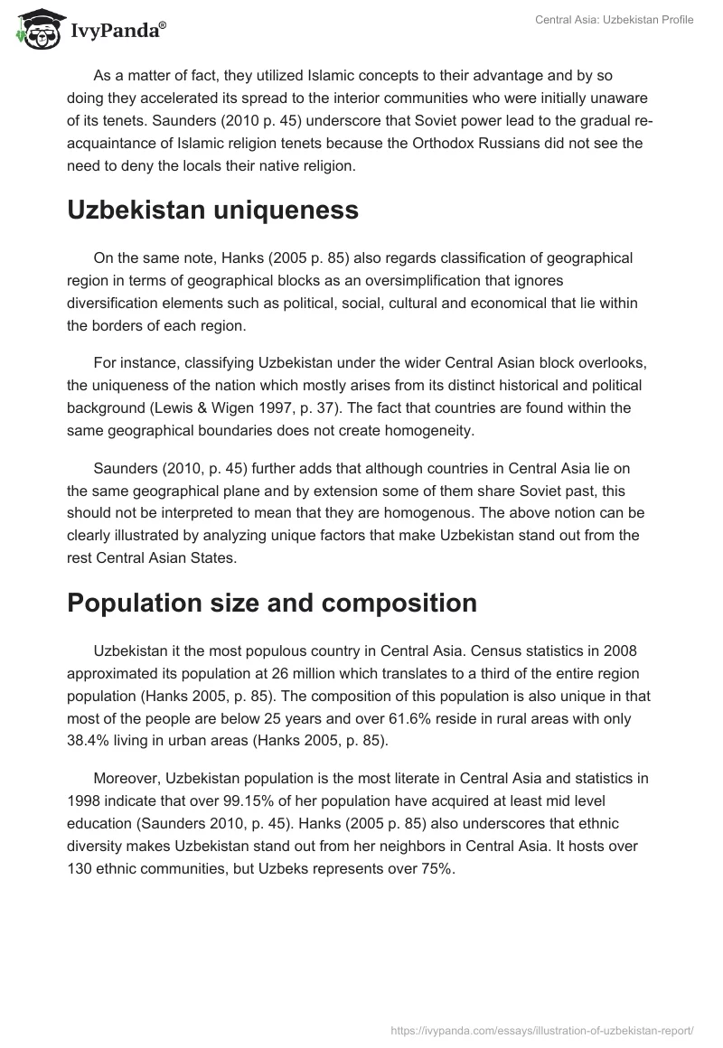 Central Asia: Uzbekistan Profile. Page 3
