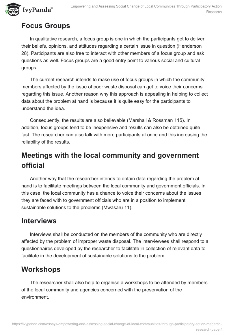 Empowering and Assessing Social Change of Local Communities Through Participatory Action Research. Page 4