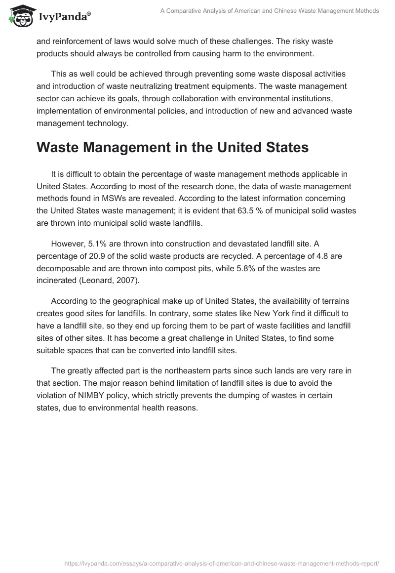 A Comparative Analysis of American and Chinese Waste Management Methods. Page 2