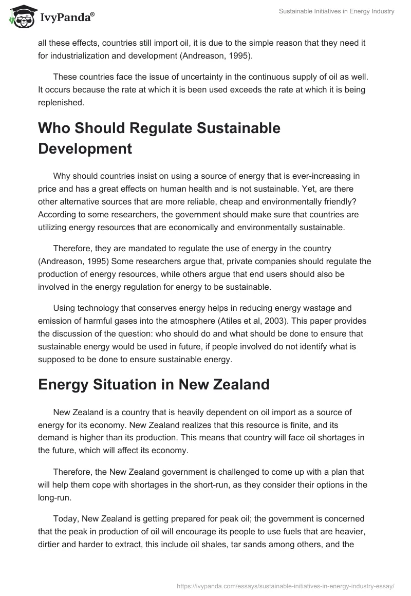 Sustainable Initiatives in Energy Industry. Page 2