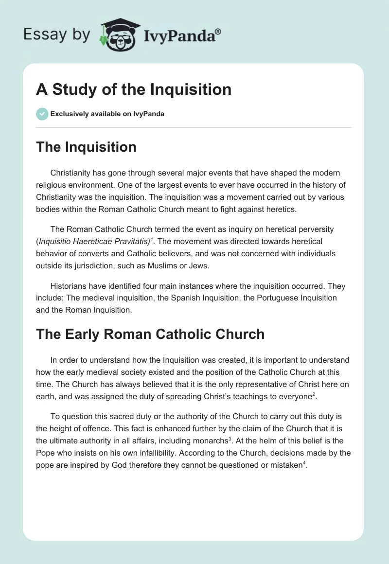 A Study of the Inquisition. Page 1
