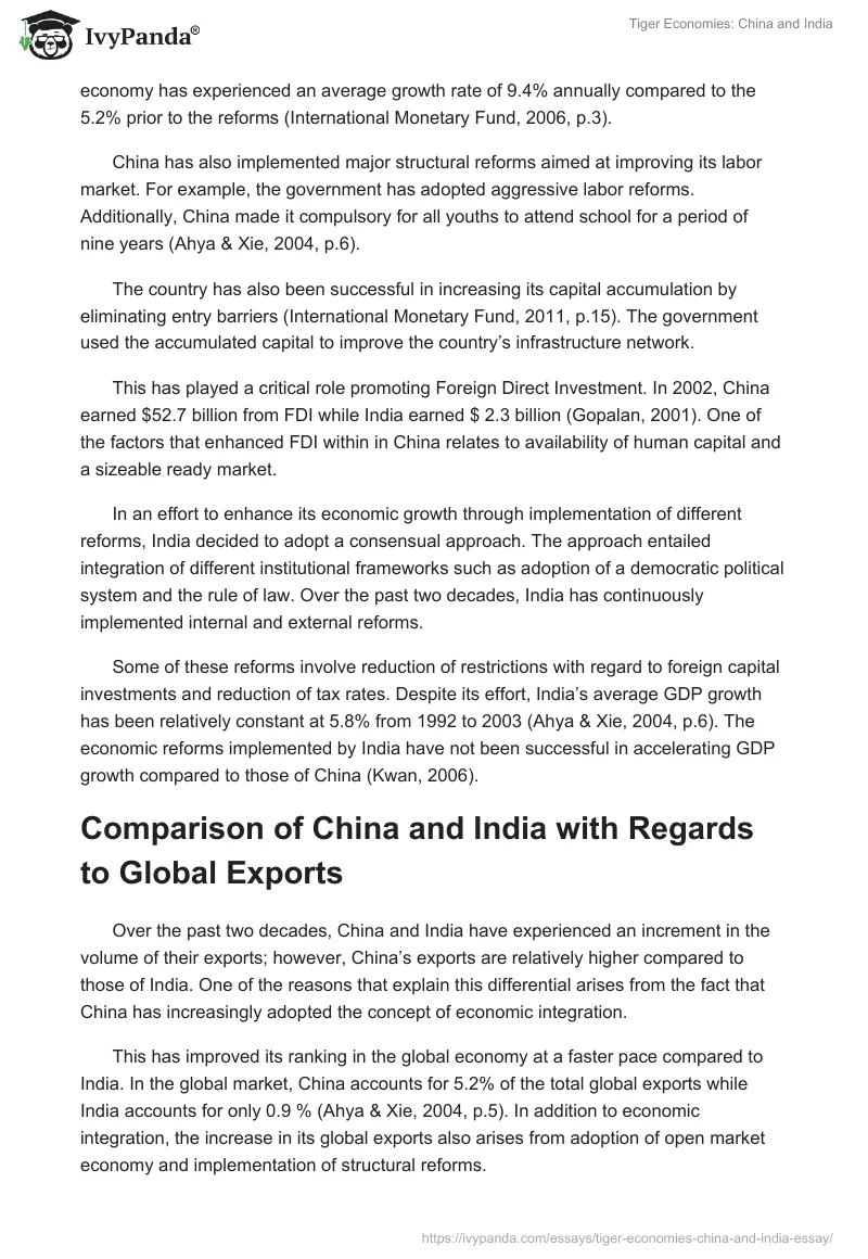 Tiger Economies: China and India. Page 4