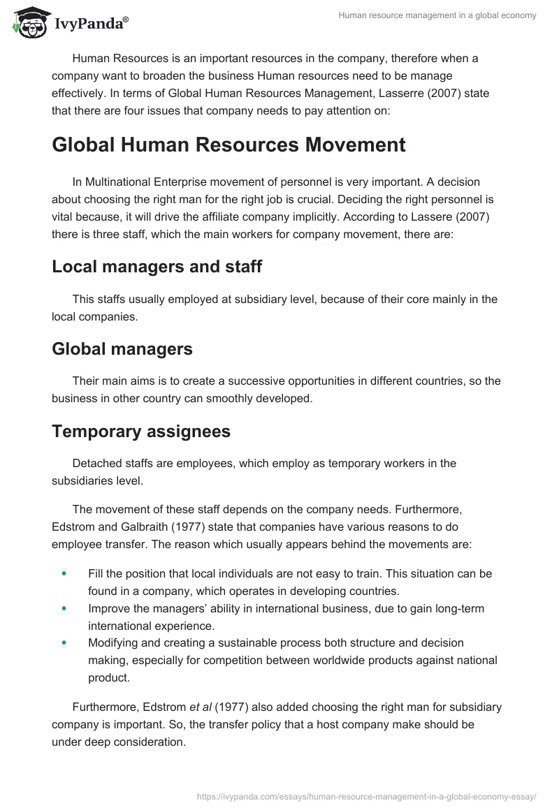 Human resource management in a global economy. Page 3