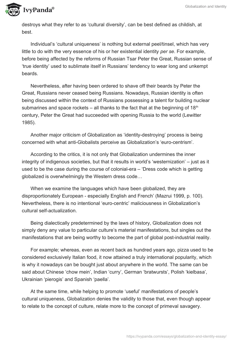 Globalization and Identity. Page 4