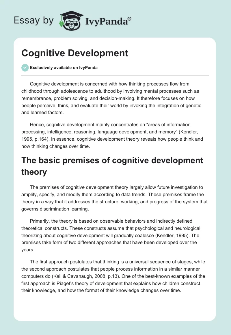 cognitive development essay conclusion