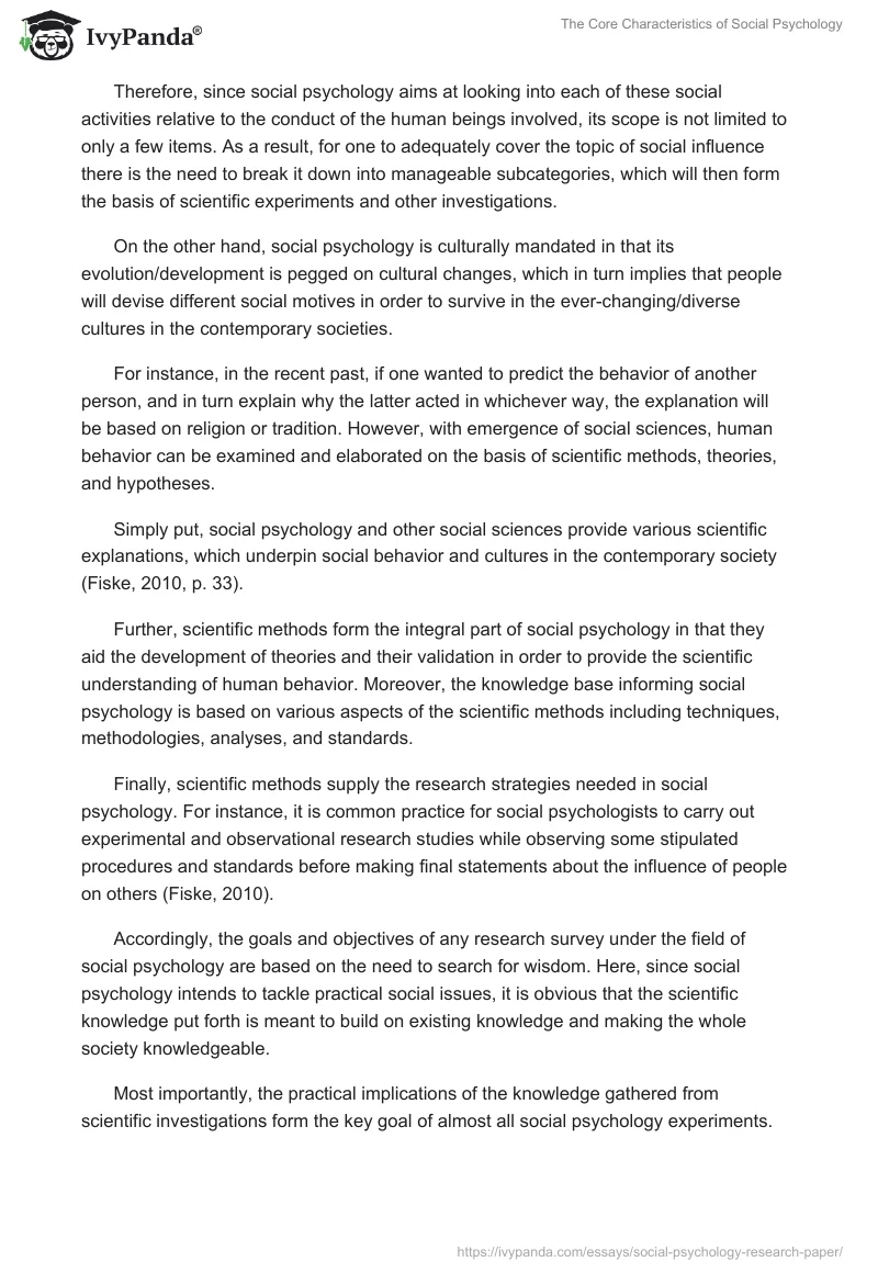 The Core Characteristics of Social Psychology. Page 2