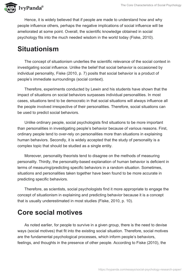 The Core Characteristics of Social Psychology. Page 3