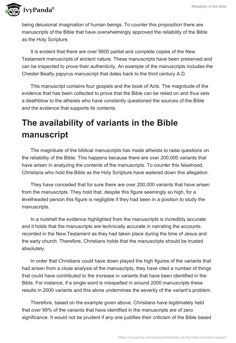 Reliability of the Bible. Page 4