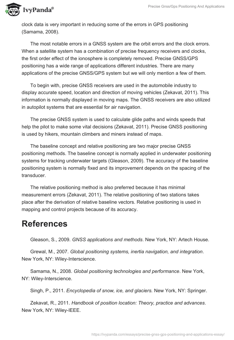 Precise Gnss/Gps Positioning And Applications. Page 2