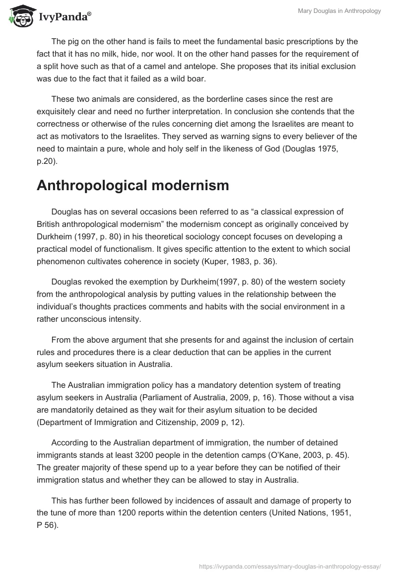 Mary Douglas in Anthropology. Page 4
