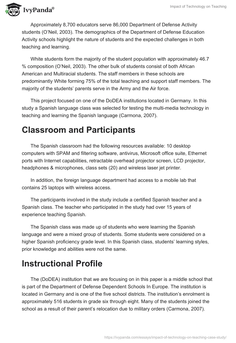 Impact of Technology on Teaching. Page 3