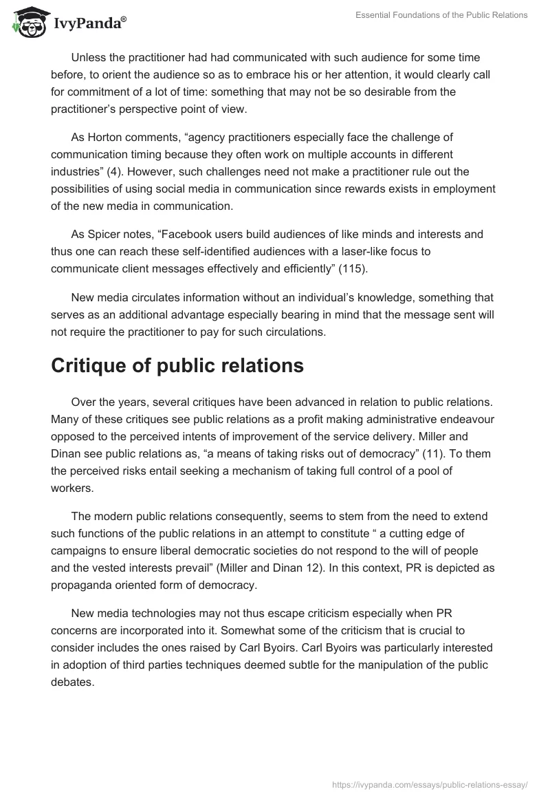 Essential Foundations of the Public Relations. Page 4