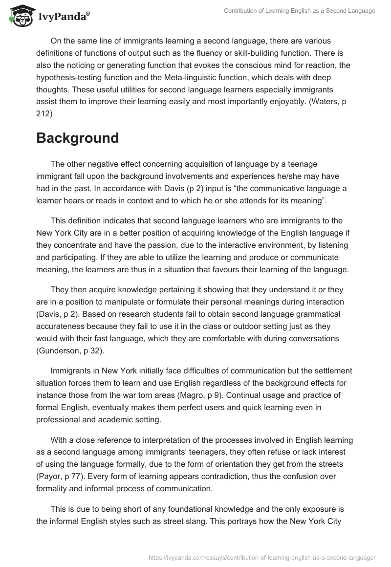 Contribution of Learning English as a Second Language. Page 3