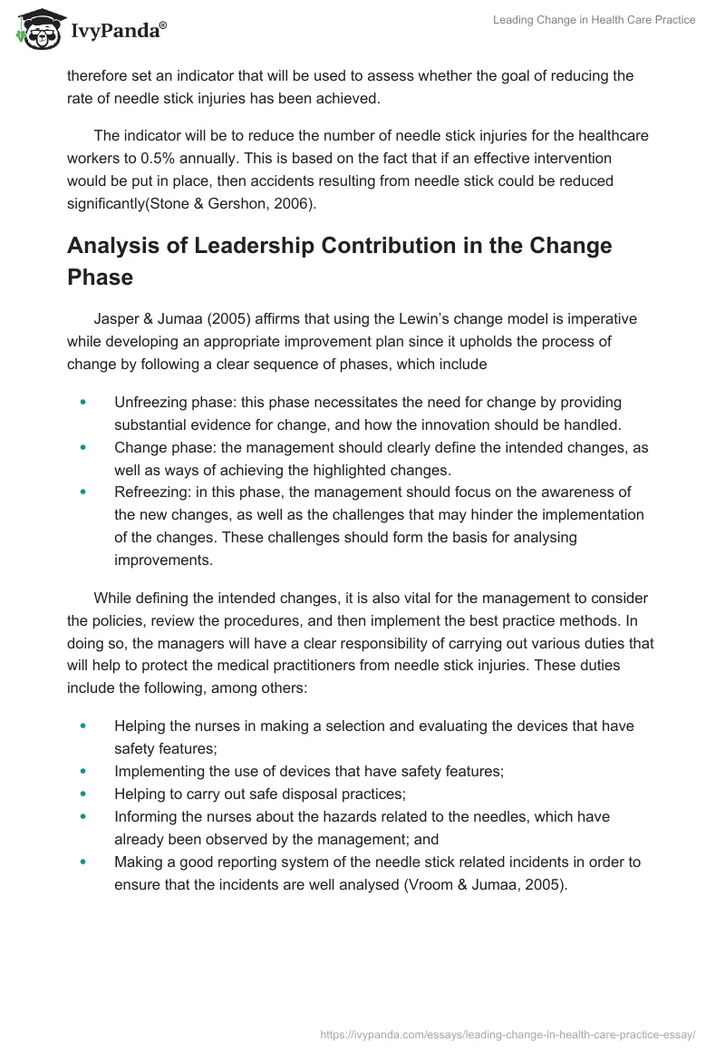 Leading Change in Health Care Practice. Page 3