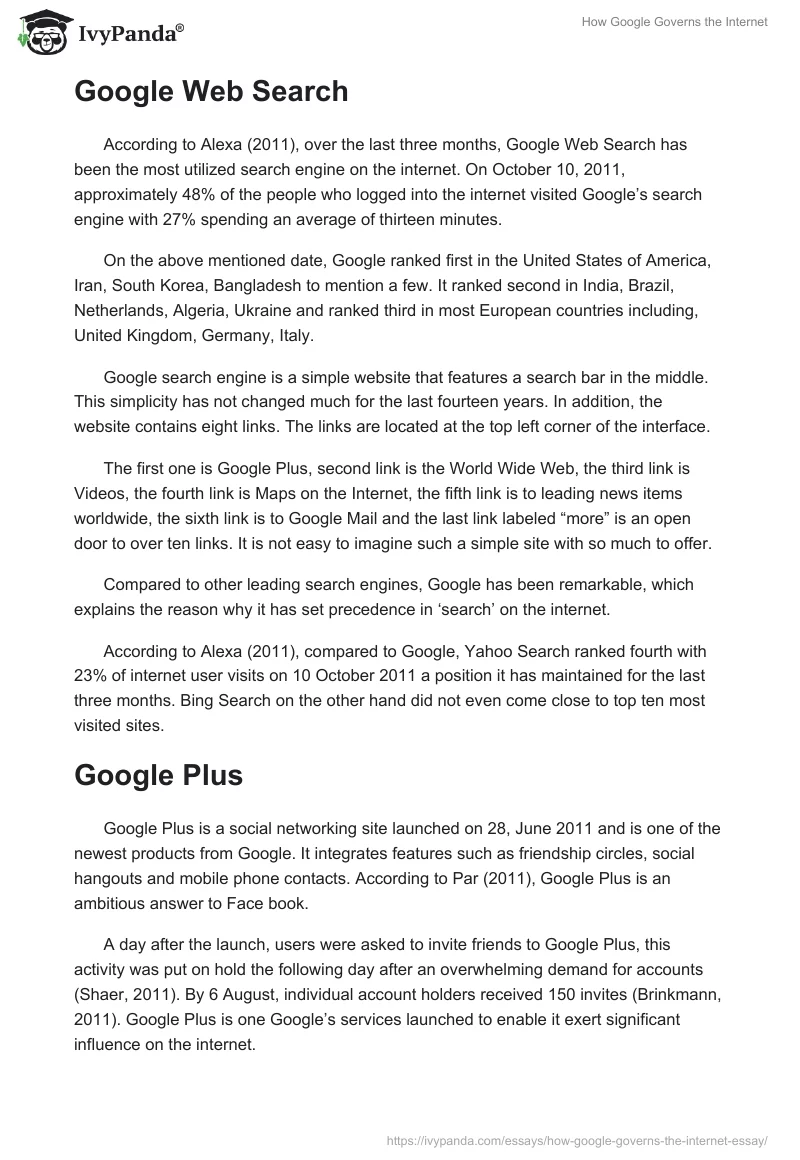 How Google Governs the Internet. Page 2