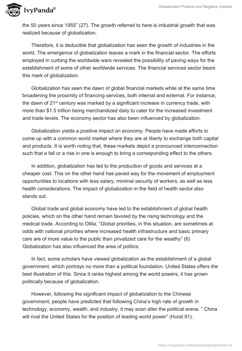 Globalization Positive and Negative Impacts. Page 4
