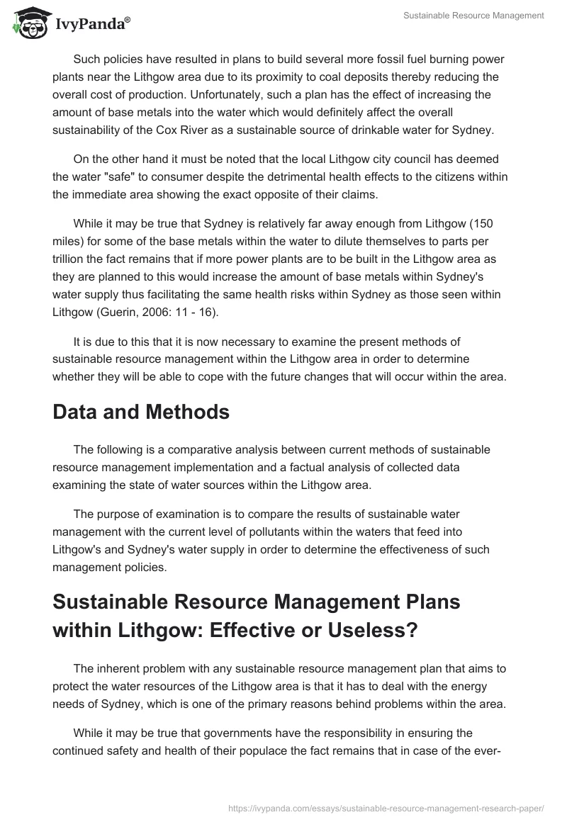 Sustainable Resource Management. Page 5