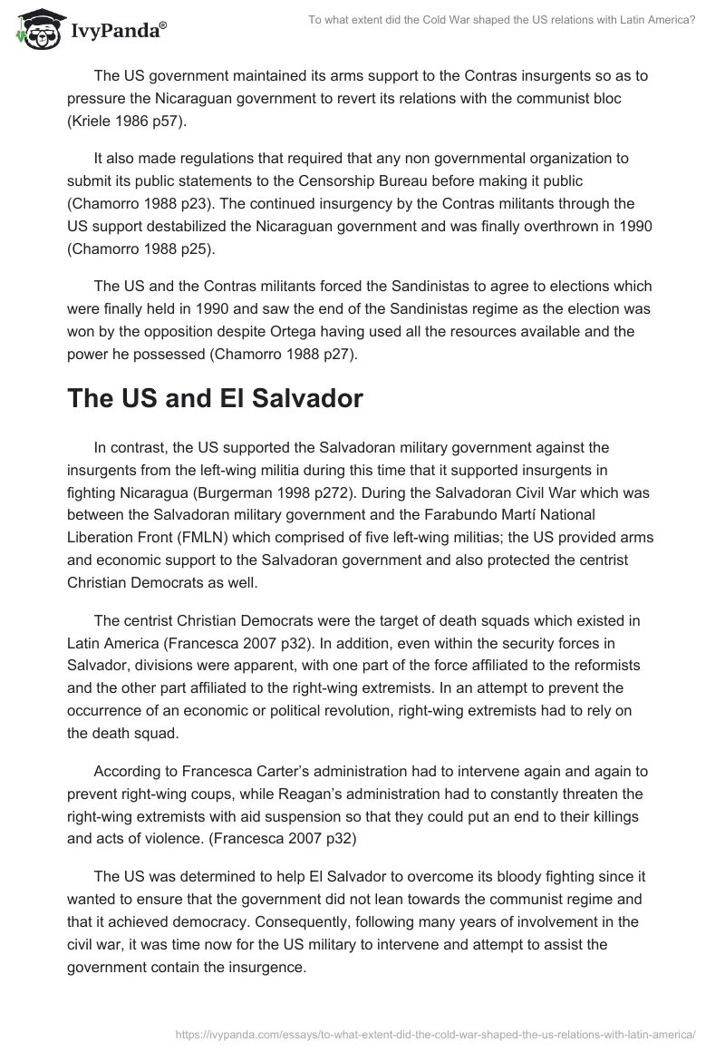 To What Extent Did the Cold War Shaped the US Relations With Latin America?. Page 5