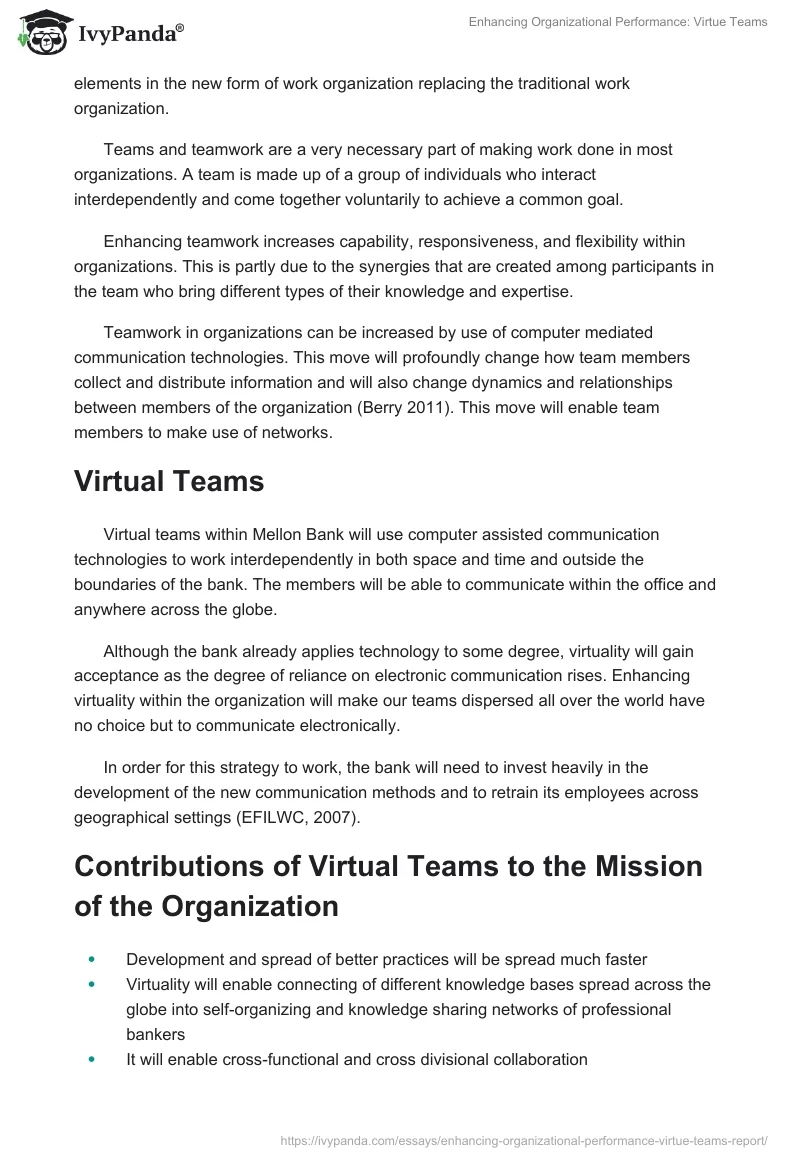 Enhancing Organizational Performance: Virtue Teams. Page 2