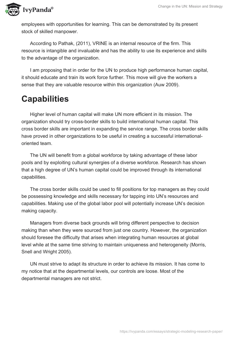 Change in the UN: Mission and Strategy. Page 5