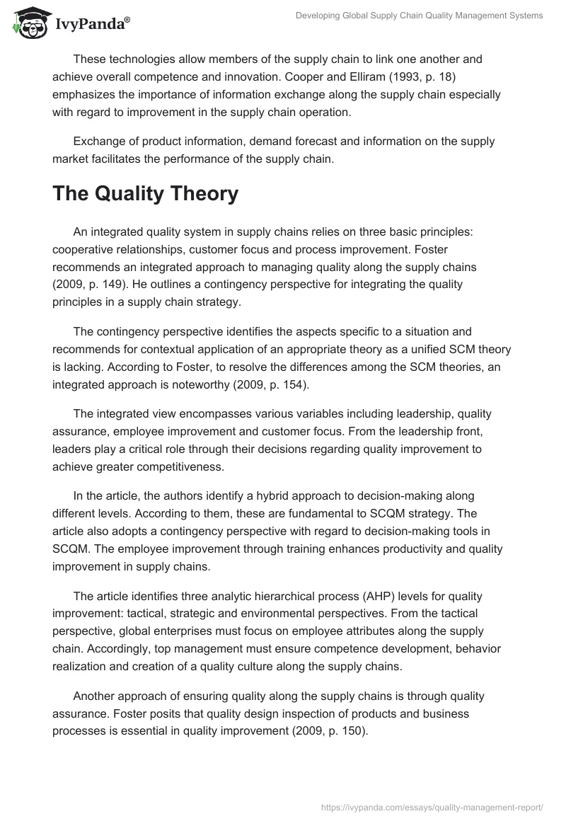 Developing Global Supply Chain Quality Management Systems. Page 4