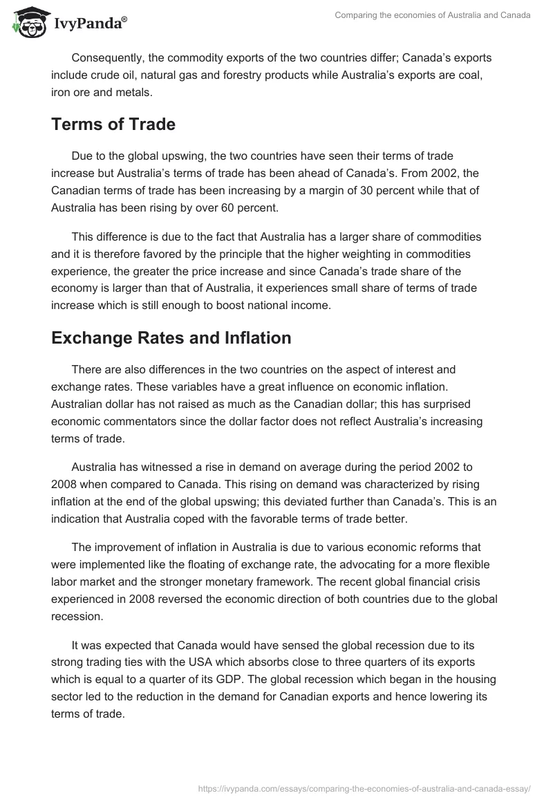 Comparing the economies of Australia and Canada. Page 4
