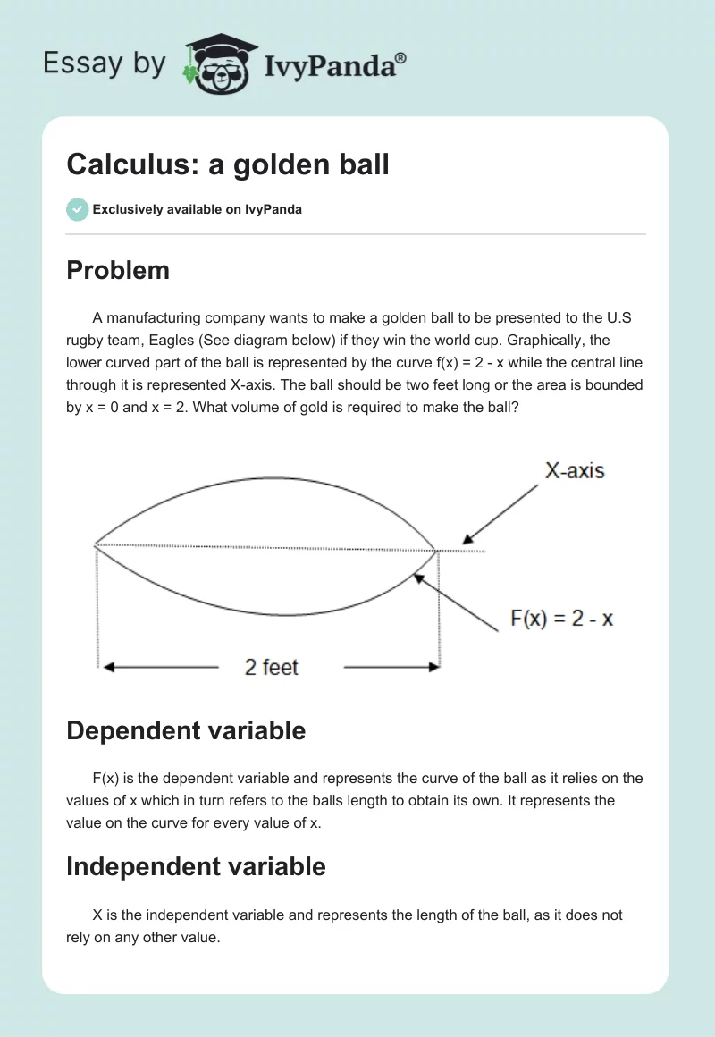 Calculus: a golden ball. Page 1