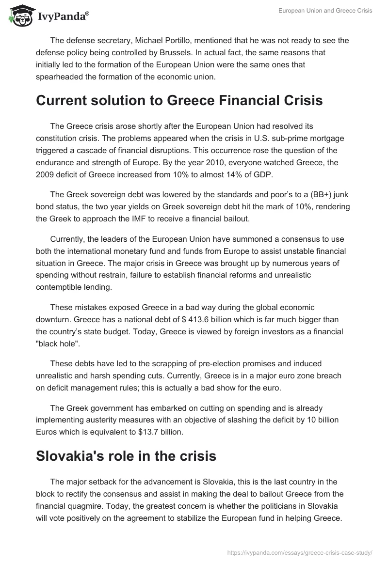 European Union and Greece Crisis. Page 2