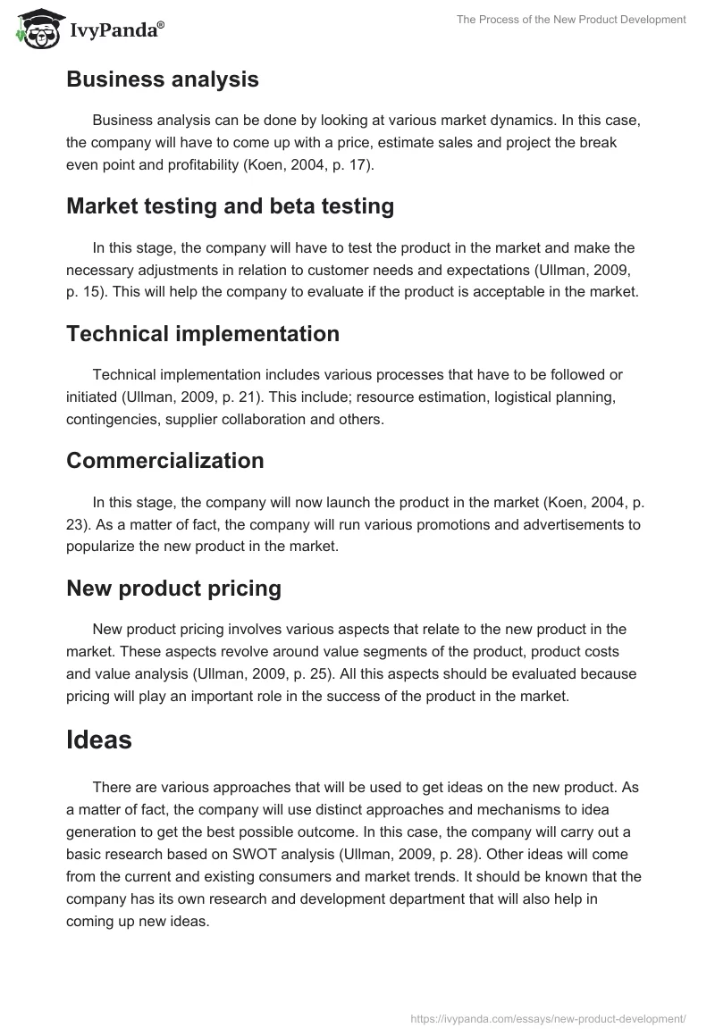 The Process of the New Product Development. Page 2