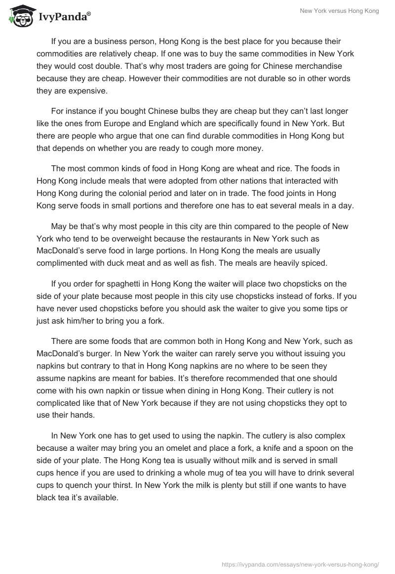 New York versus Hong Kong. Page 2