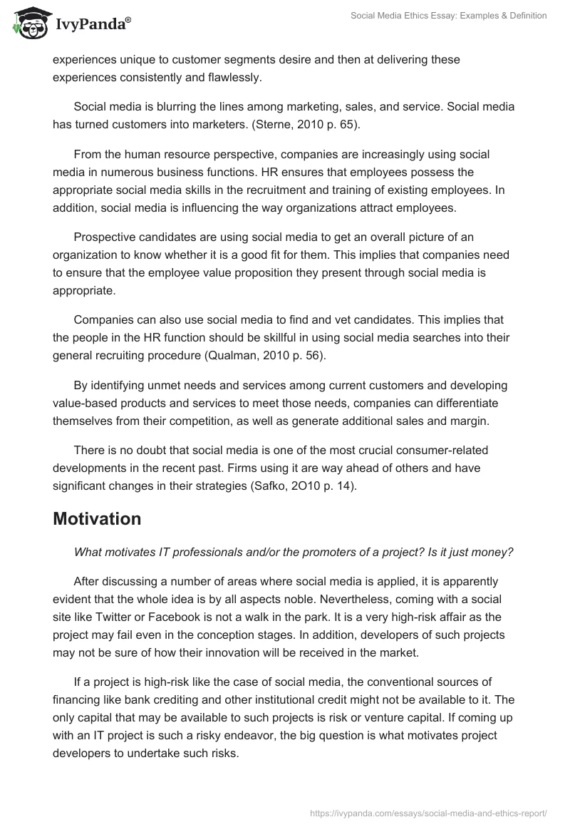 Social Media Ethics Essay: Examples & Definition. Page 4