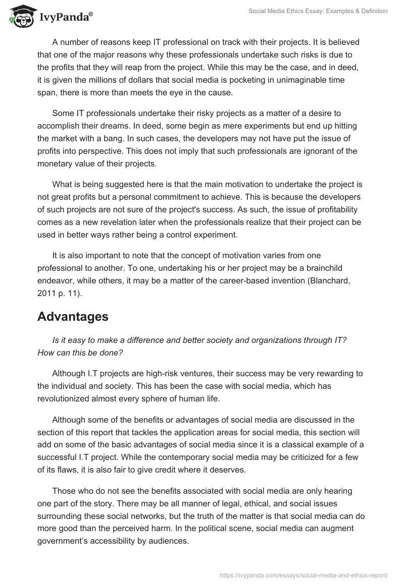 Social Media Ethics Essay: Examples & Definition. Page 5