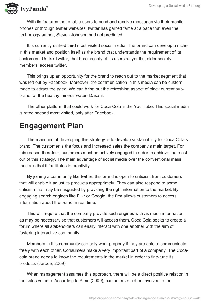 Developing a Social Media Strategy. Page 5