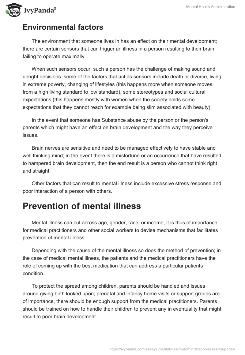 Mental Health Administration. Page 5
