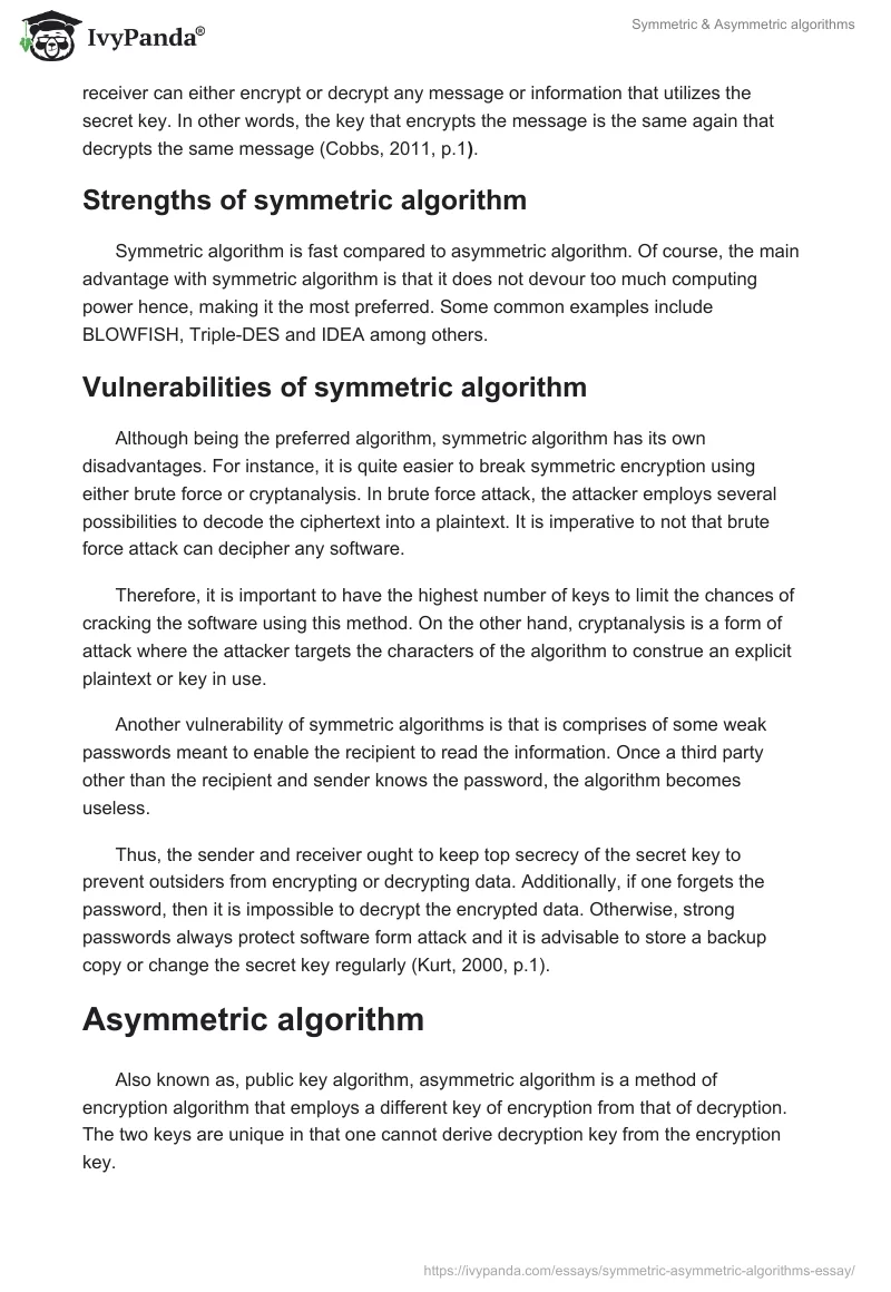 Symmetric & Asymmetric algorithms. Page 2