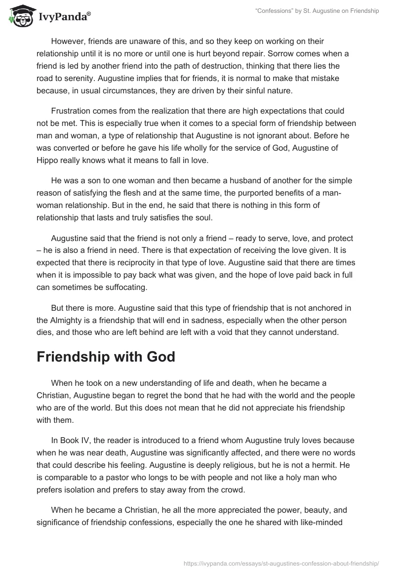 The Confessions of St. Augustine on Friendship. Page 3