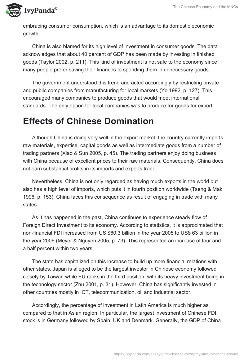 The Chinese Economy and the MNCs. Page 4