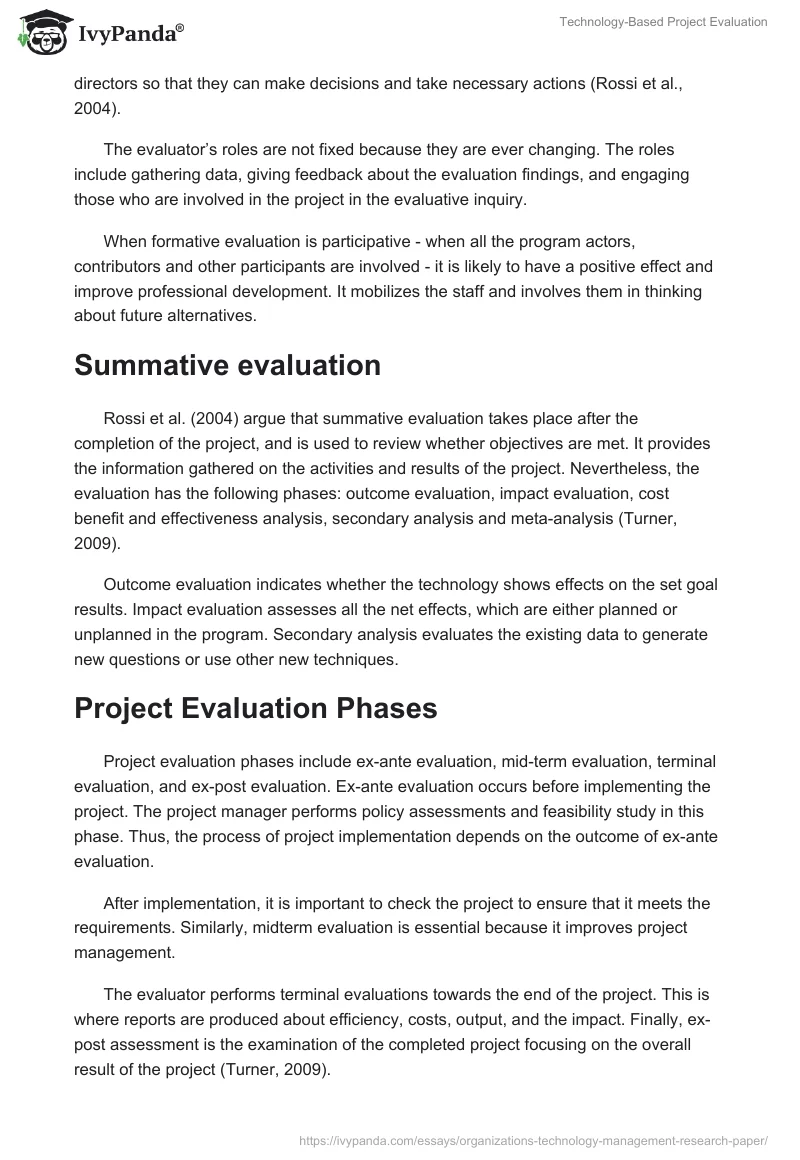 Technology-Based Project Evaluation. Page 2