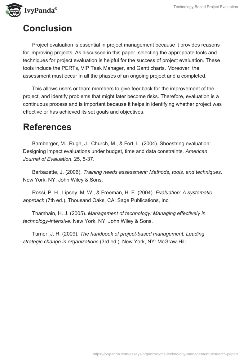 Technology-Based Project Evaluation. Page 5