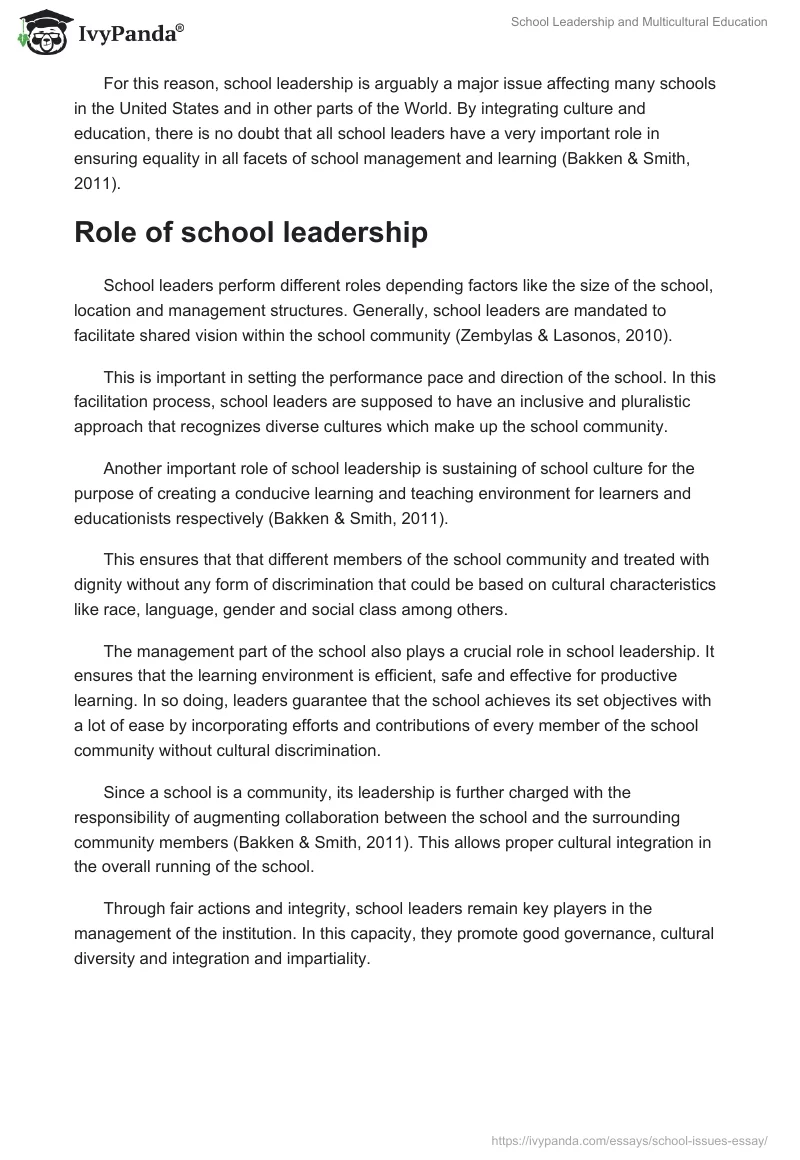 School Leadership and Multicultural Education. Page 3