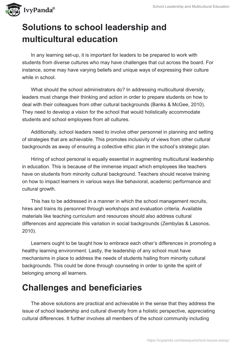 School Leadership and Multicultural Education. Page 4