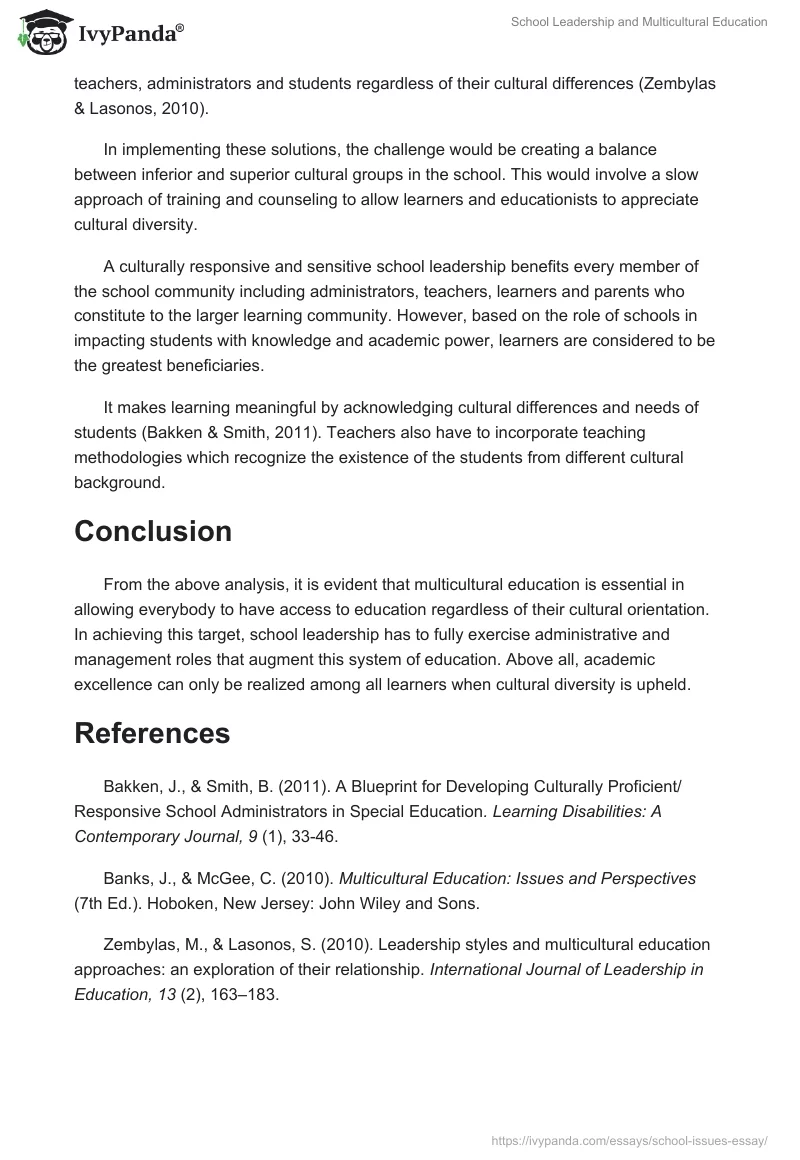 School Leadership and Multicultural Education. Page 5