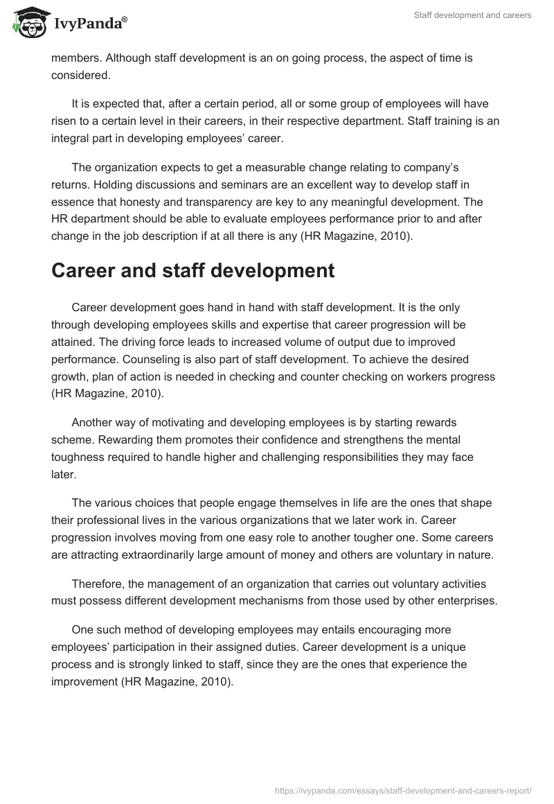 Staff development and careers. Page 2